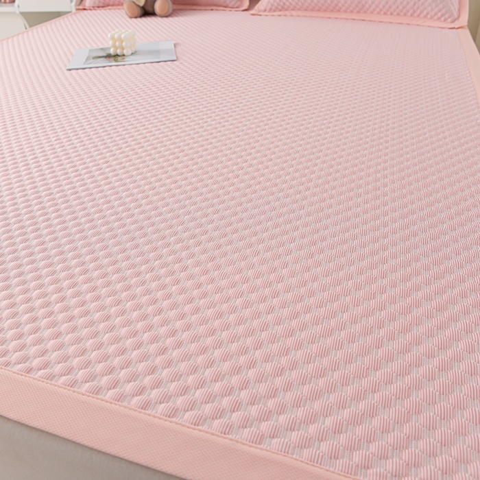 91家纺网 家纺一手货源 找家纺 （总）席匠 2026新款冰豆豆床裙纯色款凉席席子凉席三件套