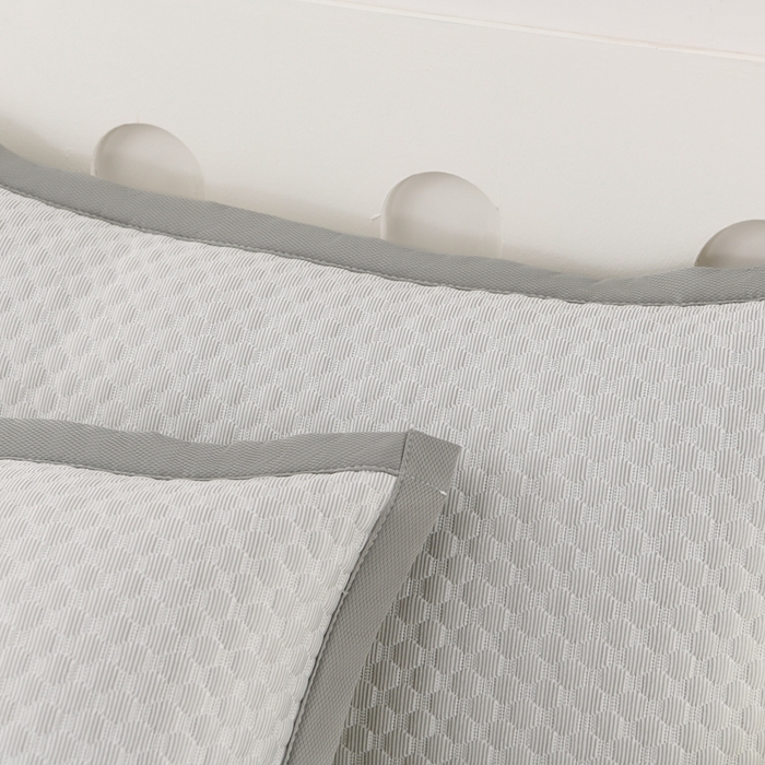 91家纺网 家纺一手货源 找家纺 席匠 2026新款冰豆豆床裙纯色款凉席席子凉席三件套 纯色床席款-灰