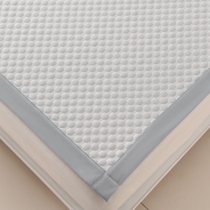 91家纺网 家纺一手货源 找家纺 席匠 2026新款冰豆豆床裙纯色款凉席席子凉席三件套 纯色床席款-灰