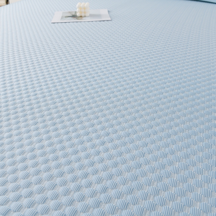 91家纺网 家纺一手货源 找家纺 席匠 2026新款冰豆豆床裙纯色款凉席席子凉席三件套 纯色床席款-蓝