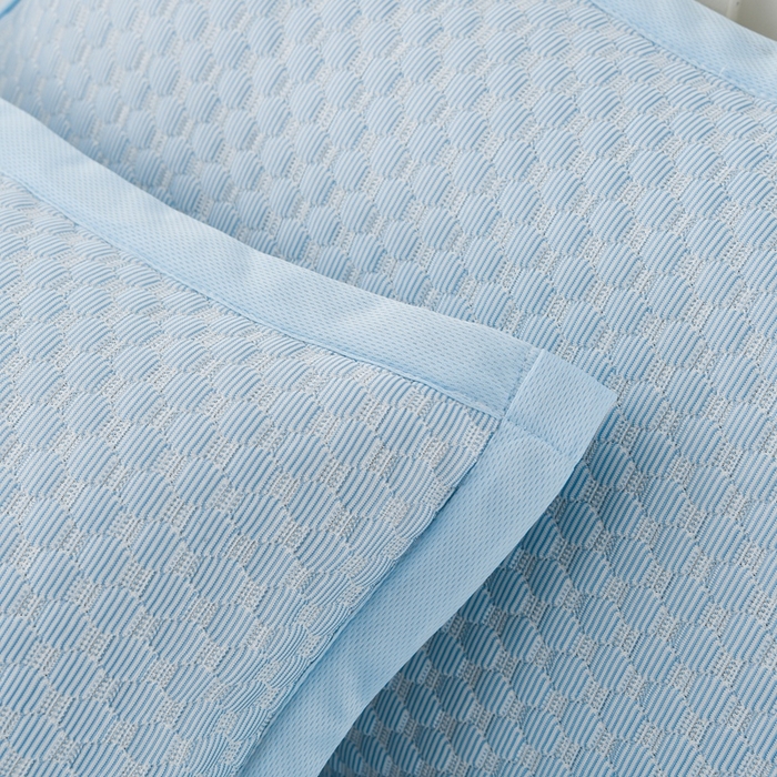 91家纺网 家纺一手货源 找家纺 席匠 2026新款冰豆豆床裙纯色款凉席席子凉席三件套 纯色床席款-蓝