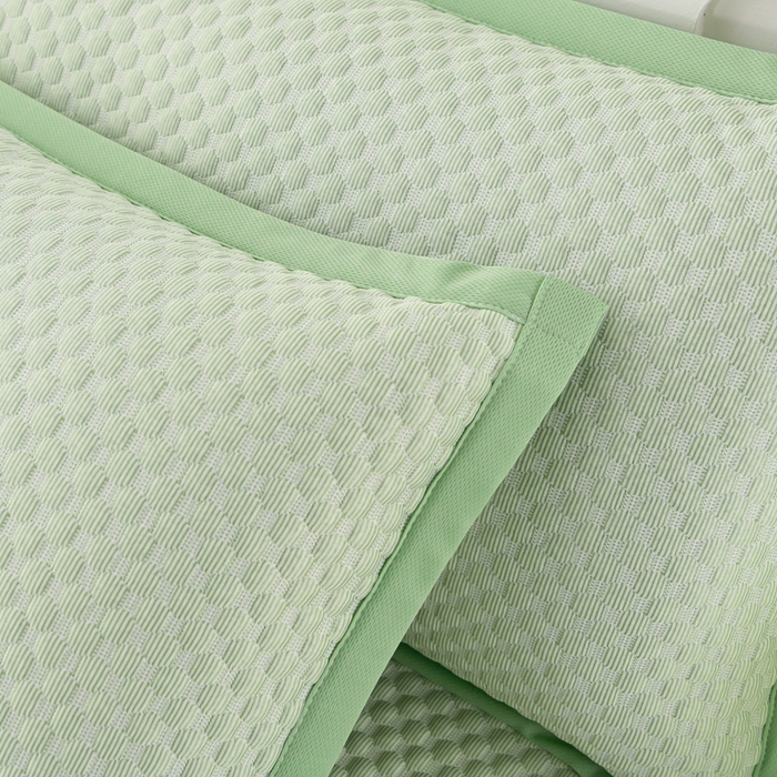 91家纺网 家纺一手货源 找家纺 席匠 2026新款冰豆豆床裙纯色款凉席席子凉席三件套 纯色床席款-绿