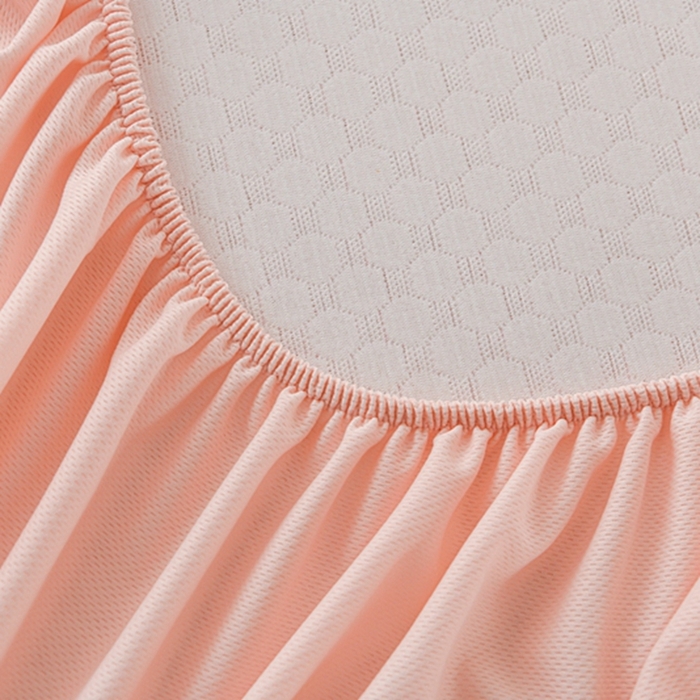 91家纺网 家纺一手货源 找家纺 席匠 2026新款冰豆豆床裙纯色款凉席席子凉席三件套 纯色床笠款-粉