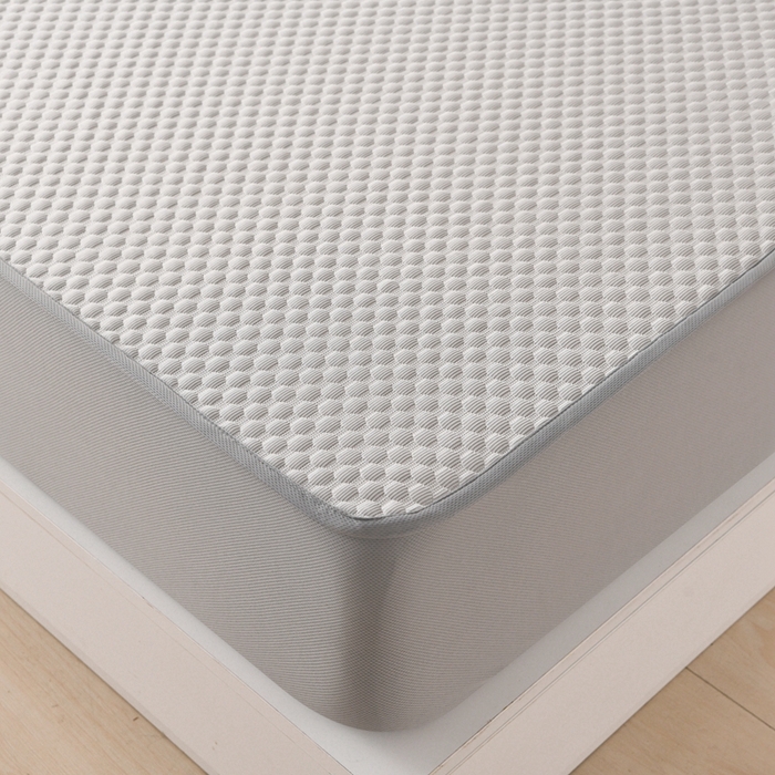 91家纺网 家纺一手货源 找家纺 席匠 2026新款冰豆豆床裙纯色款凉席席子凉席三件套 纯色床笠款-灰