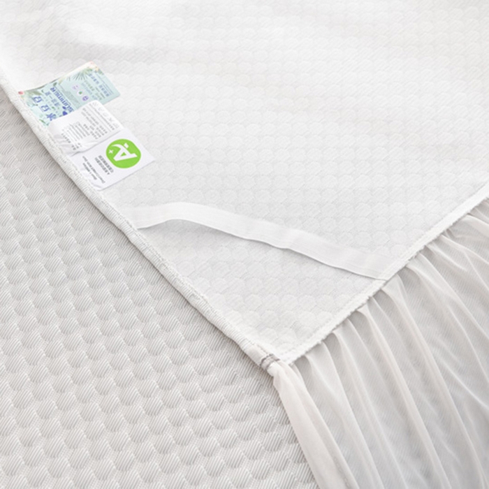 91家纺网 家纺一手货源 找家纺 席匠 2026新款冰豆豆床裙纯色款凉席席子凉席三件套 纯色渐变床裙款-灰