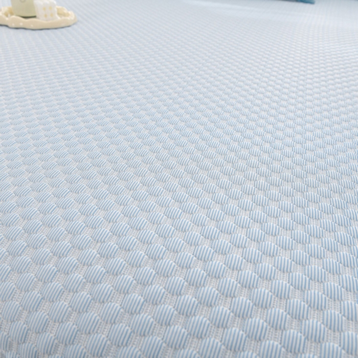 91家纺网 家纺一手货源 找家纺 席匠 2026新款冰豆豆床裙纯色款凉席席子凉席三件套 纯色渐变床裙款-蓝