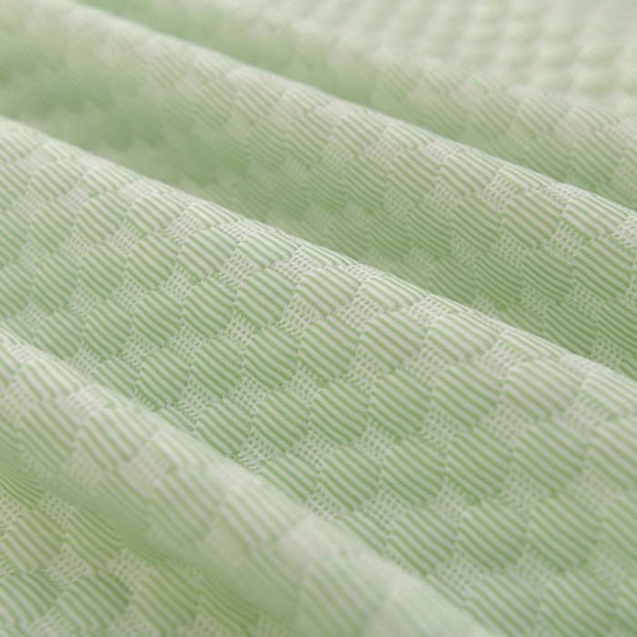 91家纺网 家纺一手货源 找家纺 席匠 2026新款冰豆豆床裙纯色款凉席席子凉席三件套 纯色渐变床裙款-绿