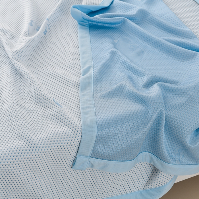 91家纺网 家纺一手货源 找家纺 席匠 2026新款冰豆豆床裙卡通款凉席席子凉席三件套 卡比巴拉床席款-蓝