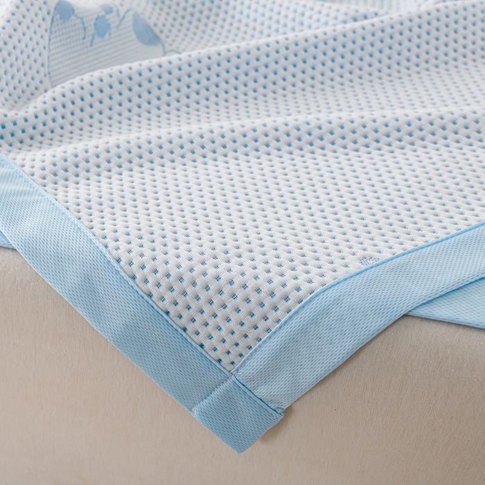 91家纺网 家纺一手货源 找家纺 席匠 2026新款冰豆豆床裙卡通款凉席席子凉席三件套 卡比巴拉床席款-蓝