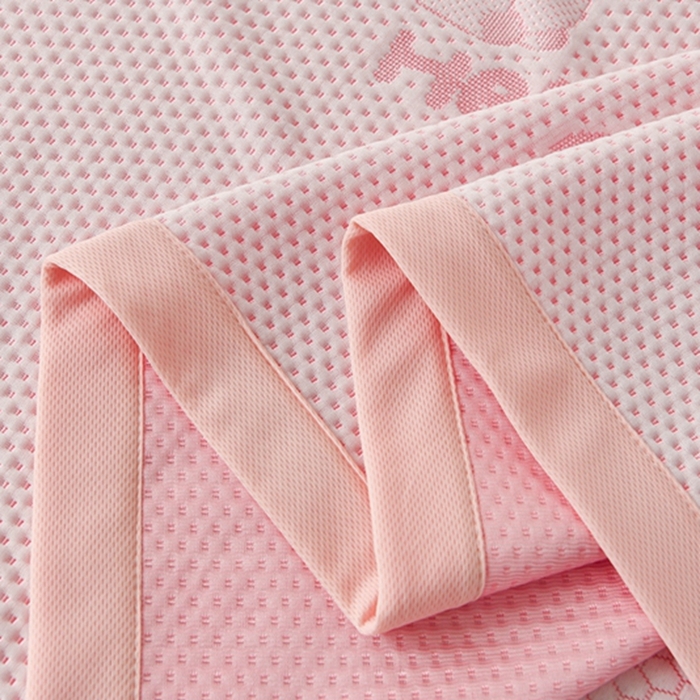 91家纺网 家纺一手货源 找家纺 席匠 2026新款冰豆豆床裙卡通款凉席席子凉席三件套 卡比巴拉床笠款-粉