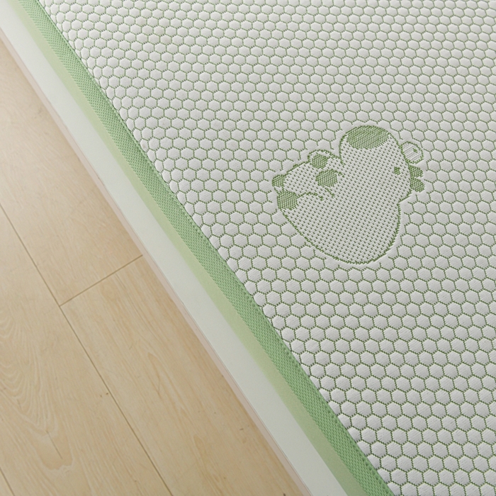 91家纺网 家纺一手货源 找家纺 席匠 2026新款冰豆豆床裙卡通款凉席席子凉席三件套 卡比巴拉床笠款-绿