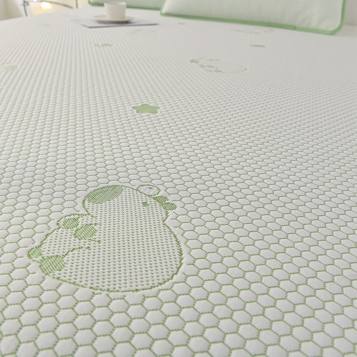 91家纺网 家纺一手货源 找家纺 席匠 2026新款冰豆豆床裙卡通款凉席席子凉席三件套 卡比巴拉床笠款-绿