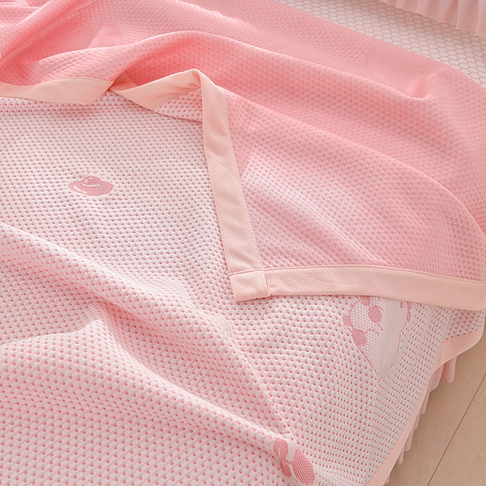 91家纺网 家纺一手货源 找家纺 席匠 2026新款冰豆豆床裙卡通款凉席席子凉席三件套 卡比巴拉渐变款-粉