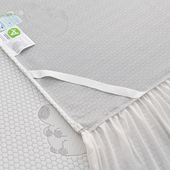 91家纺网 家纺一手货源 找家纺 席匠 2026新款冰豆豆床裙卡通款凉席席子凉席三件套 卡比巴拉渐变款-灰