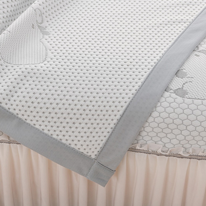 91家纺网 家纺一手货源 找家纺 席匠 2026新款冰豆豆床裙卡通款凉席席子凉席三件套 卡比巴拉渐变款-灰