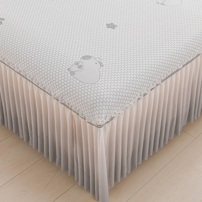 91家纺网 家纺一手货源 找家纺 席匠 2026新款冰豆豆床裙卡通款凉席席子凉席三件套 卡比巴拉渐变款-灰