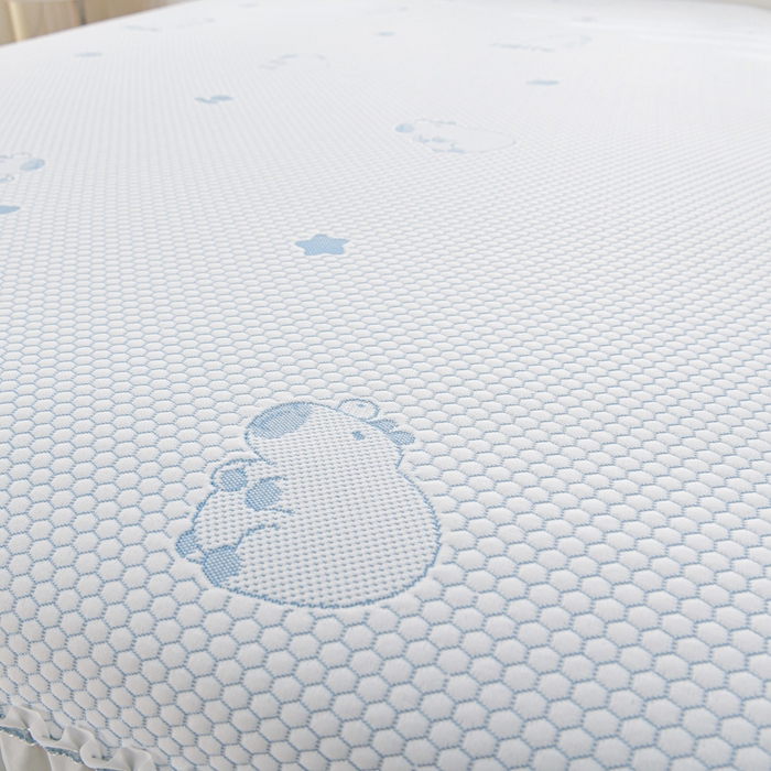 91家纺网 家纺一手货源 找家纺 席匠 2026新款冰豆豆床裙卡通款凉席席子凉席三件套 卡比巴拉渐变款-蓝