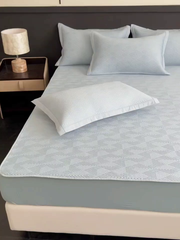 91家纺网 家纺一手货源 找家纺 席匠 2026新款冰豆豆冰感席面凉席席子大菱形直角 大菱形直角-蓝