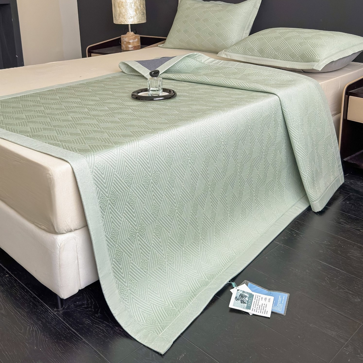 席匠 2026新款冰豆豆冰感席面凉席席子大菱形直角 大菱形直角-绿