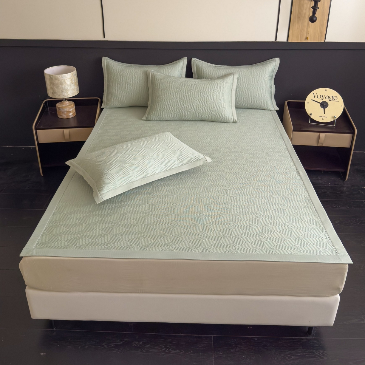 91家纺网 家纺一手货源 找家纺 席匠 2026新款冰豆豆冰感席面凉席席子大菱形直角 大菱形直角-绿