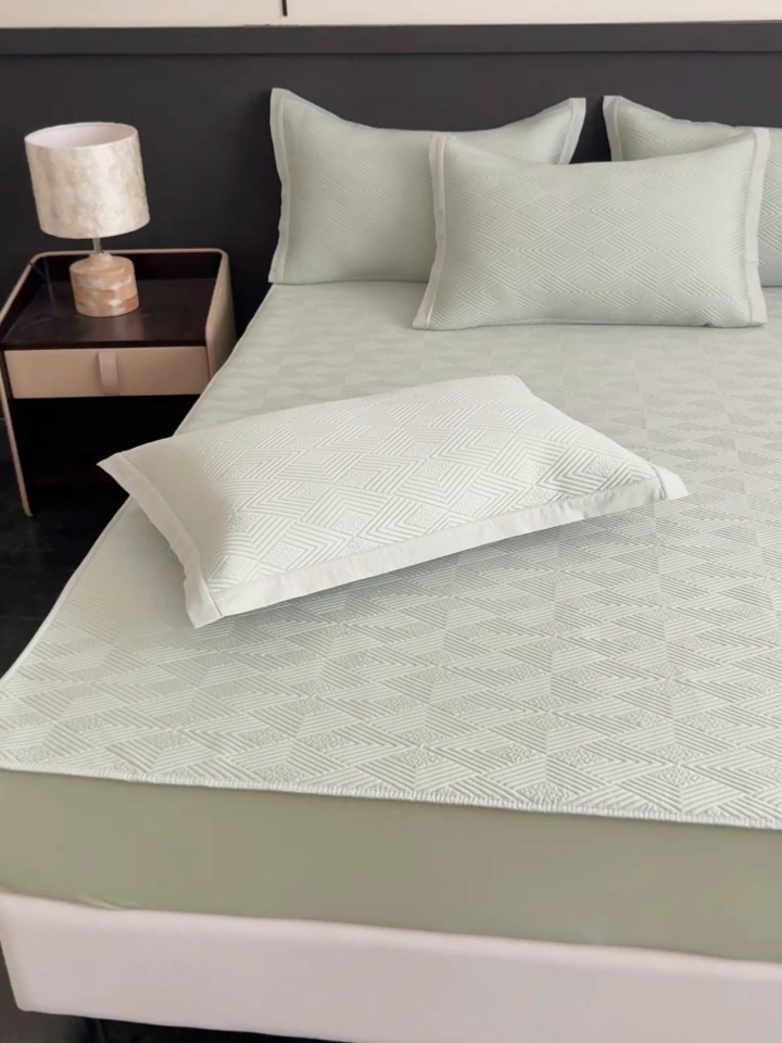 91家纺网 家纺一手货源 找家纺 席匠 2026新款冰豆豆冰感席面凉席席子大菱形直角 大菱形直角-绿