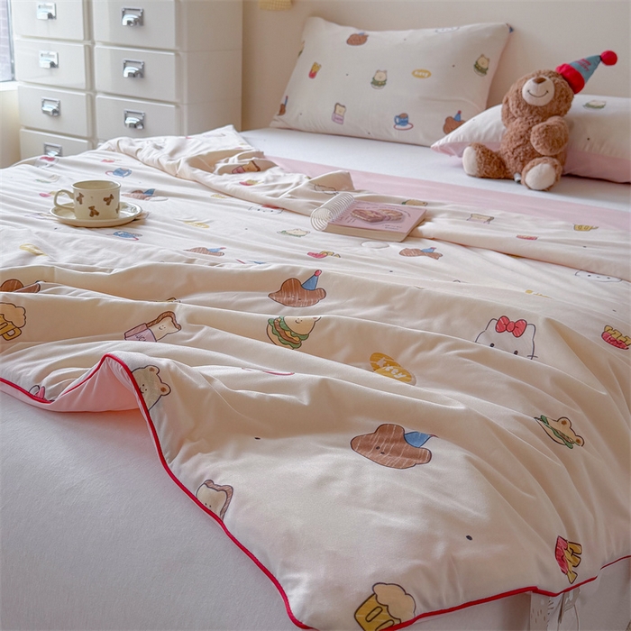 91家纺网 家纺一手货源 找家纺 暖生活 2026春夏新款A类针织锦氨绵绵冰双感夏被夏凉被空调被 汉堡仔