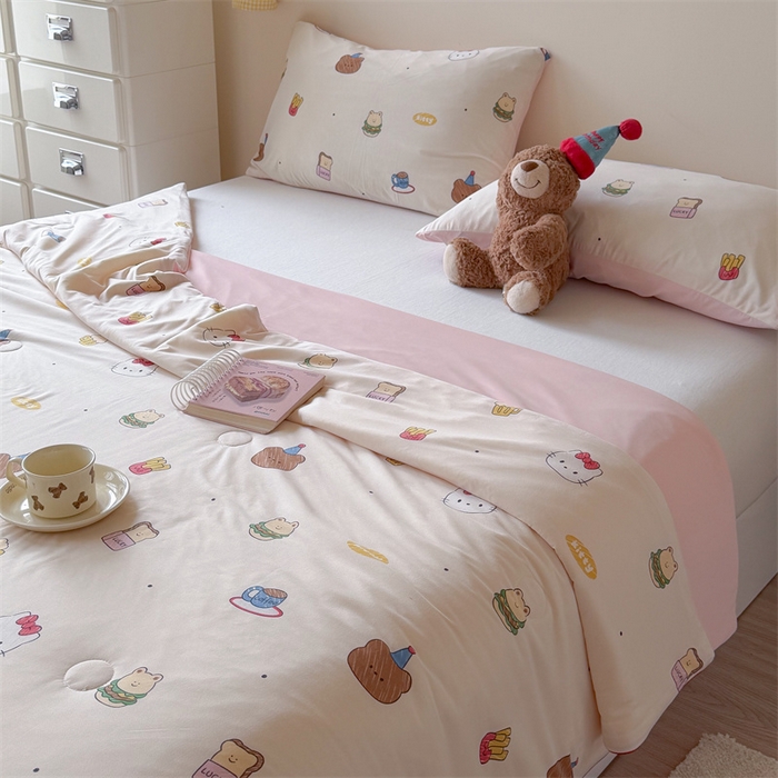 91家纺网 家纺一手货源 找家纺 暖生活 2026春夏新款A类针织锦氨绵绵冰双感夏被夏凉被空调被 汉堡仔