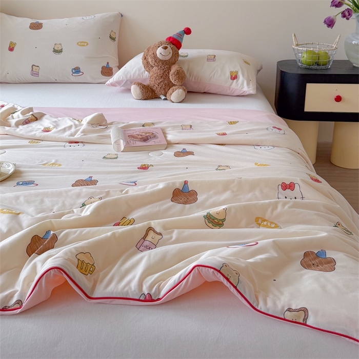 91家纺网 家纺一手货源 找家纺 暖生活 2026春夏新款A类针织锦氨绵绵冰双感夏被夏凉被空调被 汉堡仔