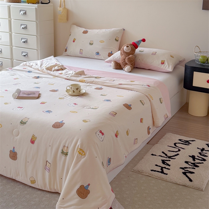 91家纺网 家纺一手货源 找家纺 暖生活 2026春夏新款A类针织锦氨绵绵冰双感夏被夏凉被空调被 汉堡仔