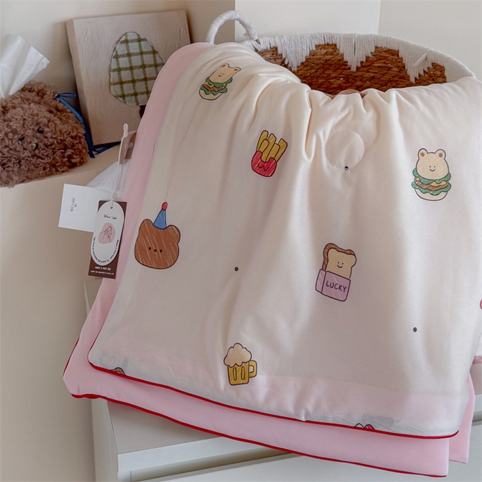 91家纺网 家纺一手货源 找家纺 暖生活 2026春夏新款A类针织锦氨绵绵冰双感夏被夏凉被空调被 汉堡仔