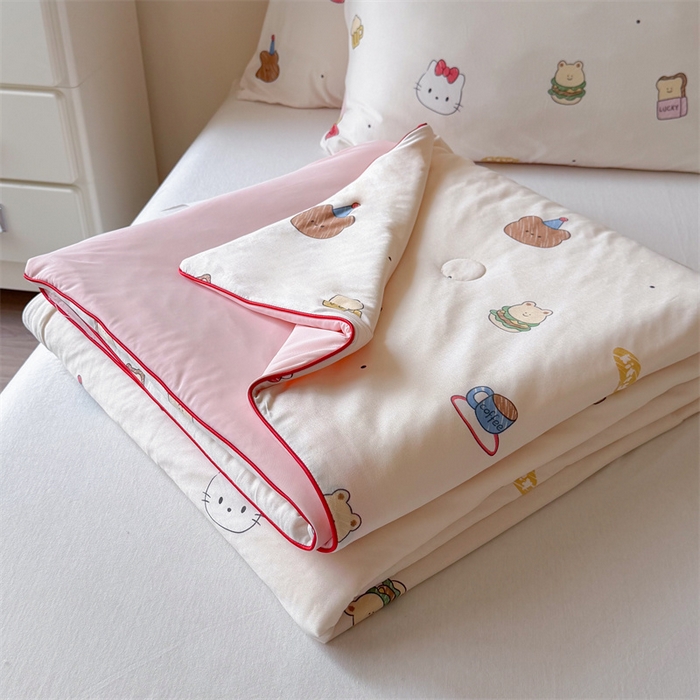 91家纺网 家纺一手货源 找家纺 暖生活 2026春夏新款A类针织锦氨绵绵冰双感夏被夏凉被空调被 汉堡仔