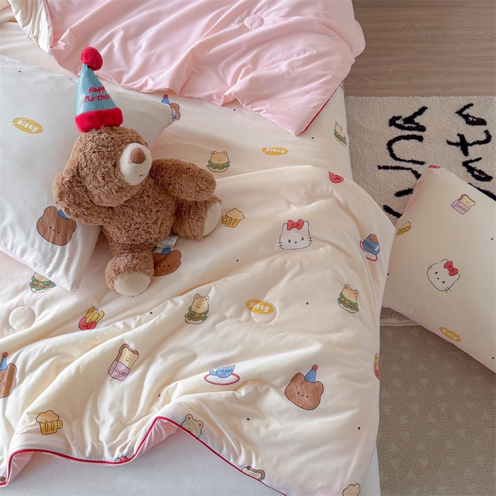 91家纺网 家纺一手货源 找家纺 暖生活 2026春夏新款A类针织锦氨绵绵冰双感夏被夏凉被空调被 汉堡仔