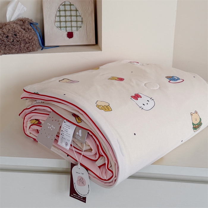 91家纺网 家纺一手货源 找家纺 暖生活 2026春夏新款A类针织锦氨绵绵冰双感夏被夏凉被空调被 汉堡仔