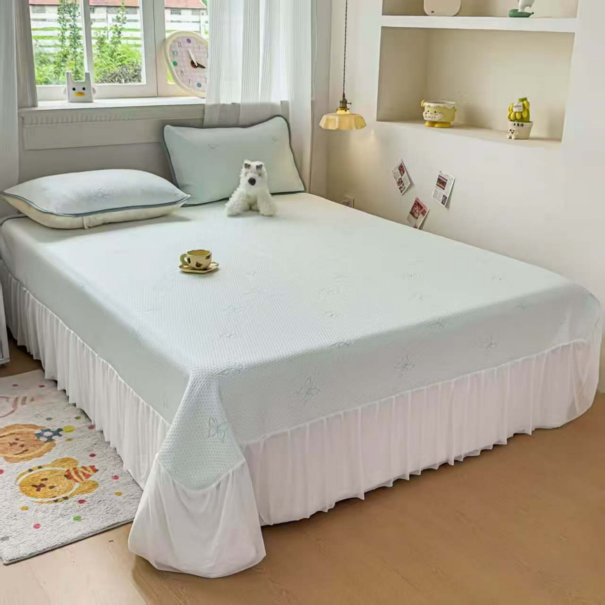 91家纺网 家纺一手货源 找家纺 （总）席匠 2026新款蝴蝶结床裙凉席席子三件套