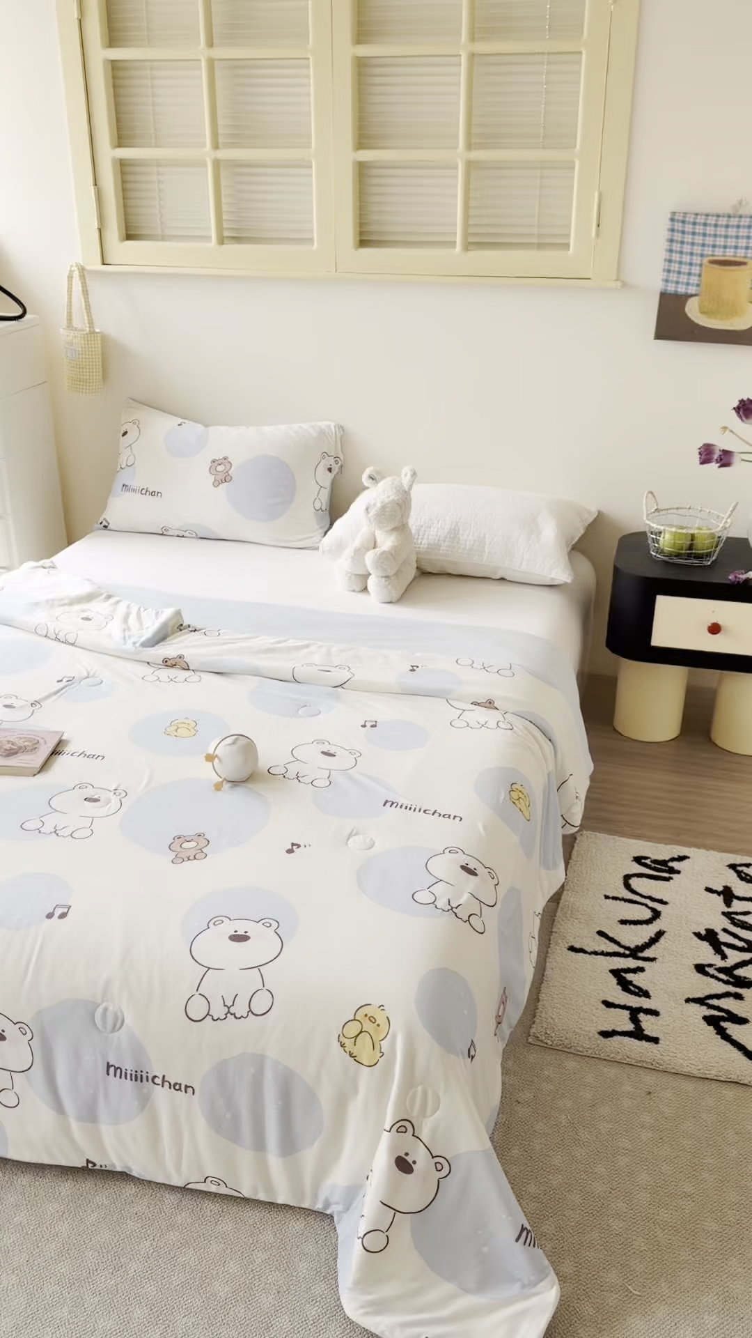 91家纺网 家纺一手货源 找家纺 暖生活 2026春夏新款A类针织锦氨绵绵冰双感夏被夏凉被空调被 泡泡熊