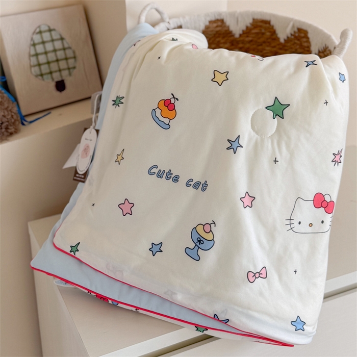 91家纺网 家纺一手货源 找家纺 暖生活 2026春夏新款A类针织锦氨绵绵冰双感夏被夏凉被空调被 甜猫小屋