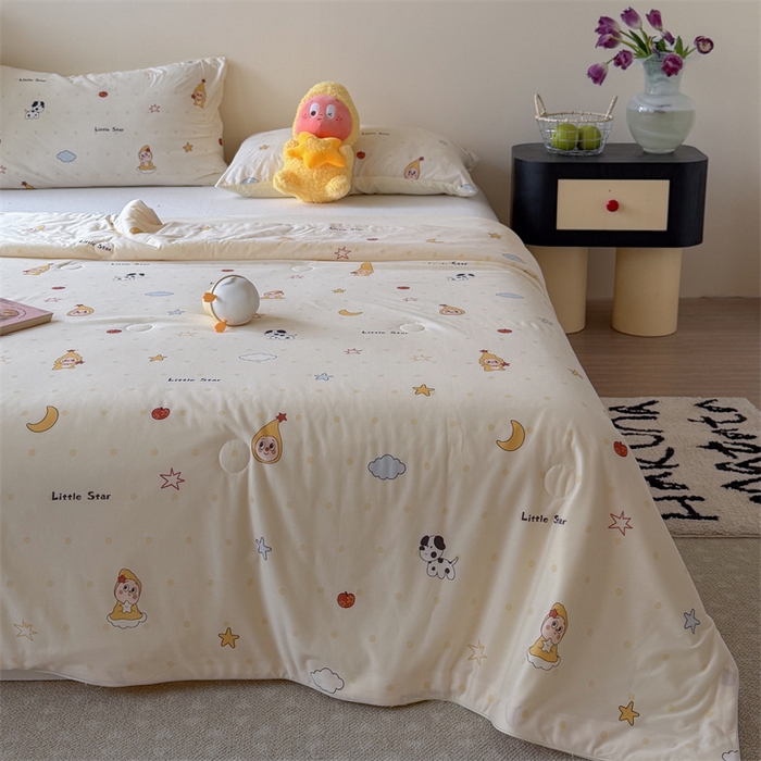 91家纺网 家纺一手货源 找家纺 暖生活 2026春夏新款A类针织锦氨绵绵冰双感夏被夏凉被空调被 小星宝