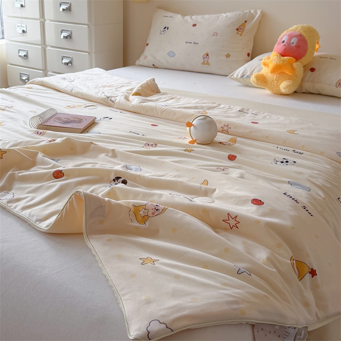 91家纺网 家纺一手货源 找家纺 暖生活 2026春夏新款A类针织锦氨绵绵冰双感夏被夏凉被空调被 小星宝