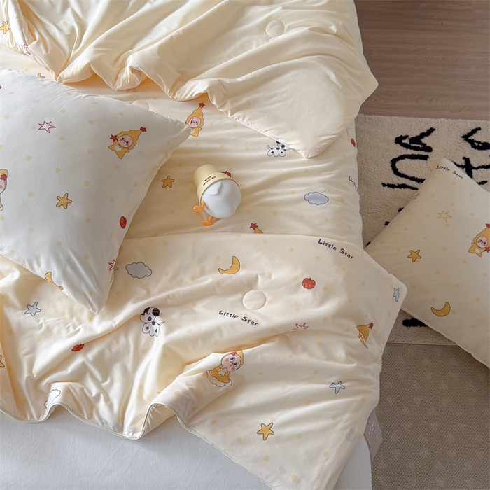 91家纺网 家纺一手货源 找家纺 暖生活 2026春夏新款A类针织锦氨绵绵冰双感夏被夏凉被空调被 小星宝