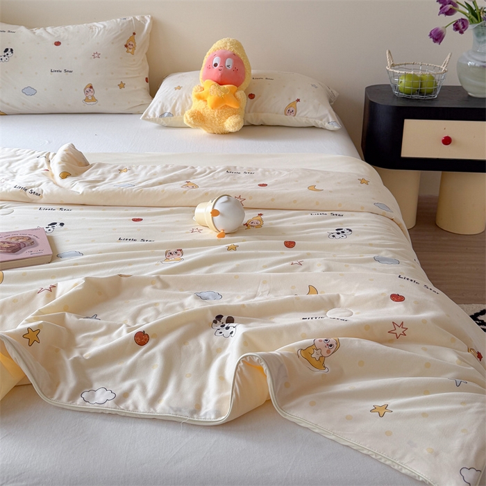 91家纺网 家纺一手货源 找家纺 暖生活 2026春夏新款A类针织锦氨绵绵冰双感夏被夏凉被空调被 小星宝