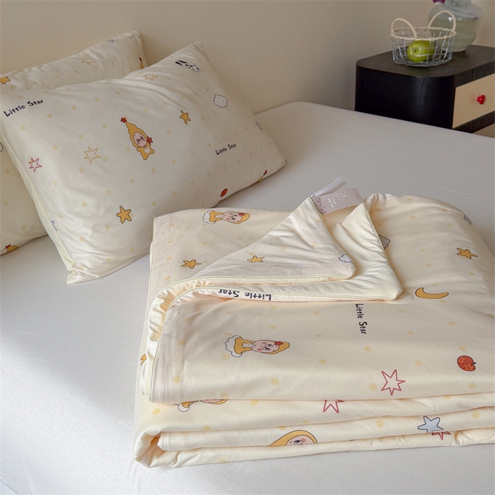 91家纺网 家纺一手货源 找家纺 暖生活 2026春夏新款A类针织锦氨绵绵冰双感夏被夏凉被空调被 小星宝