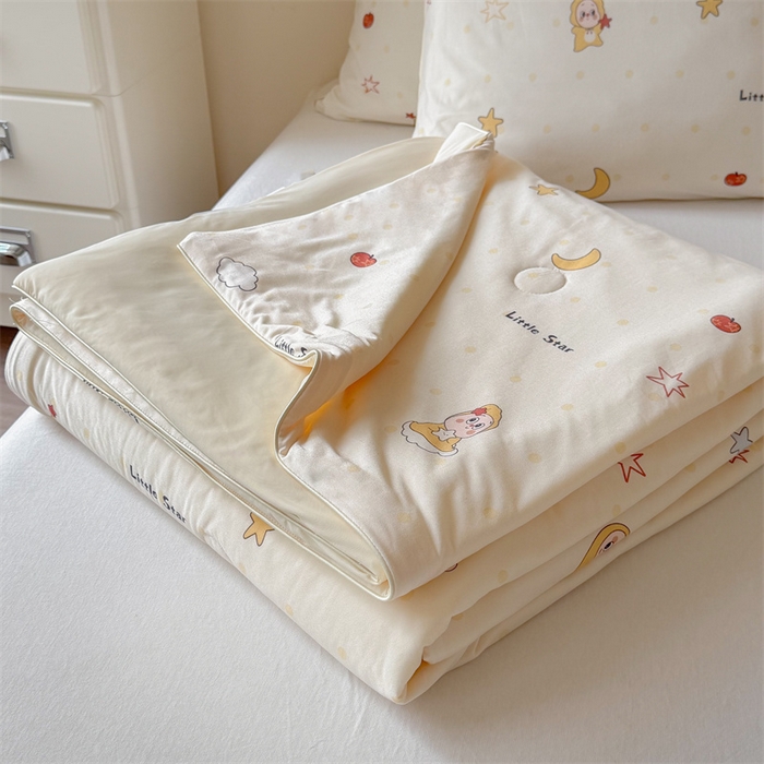 91家纺网 家纺一手货源 找家纺 暖生活 2026春夏新款A类针织锦氨绵绵冰双感夏被夏凉被空调被 小星宝