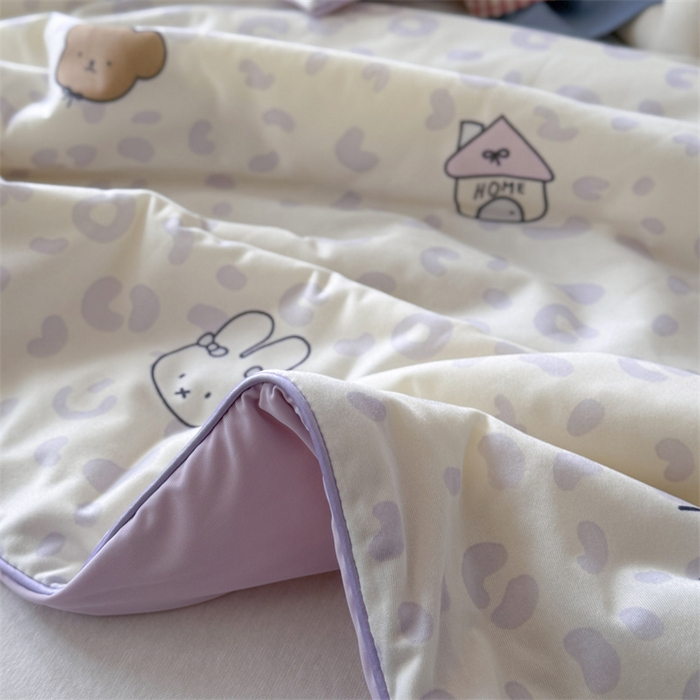 91家纺网 家纺一手货源 找家纺 暖生活 2026春夏新款A类针织锦氨绵绵冰双感夏被夏凉被空调被 紫豹纹