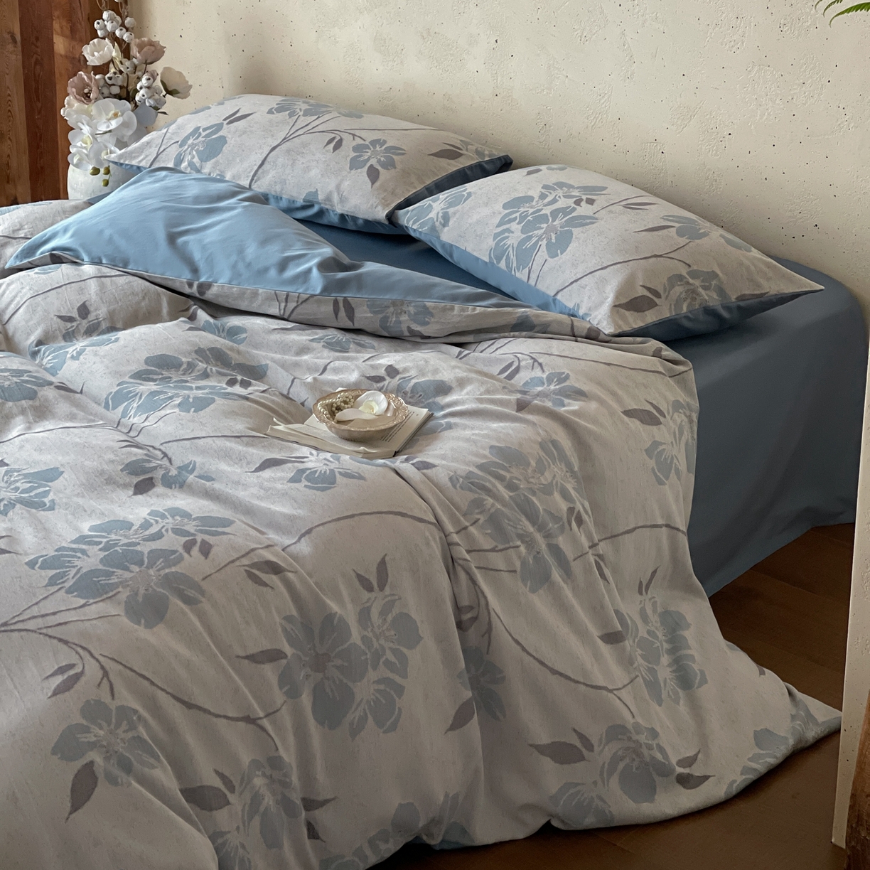 91家纺网 家纺一手货源 找家纺 云上 2026春夏新款全棉纯棉色织大提花四件套-曼华 曼华-蓝