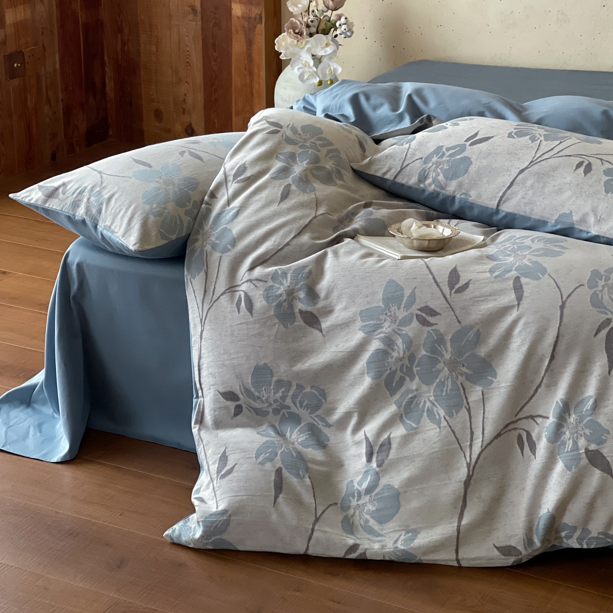 91家纺网 家纺一手货源 找家纺 云上 2026春夏新款全棉纯棉色织大提花四件套-曼华 曼华-蓝