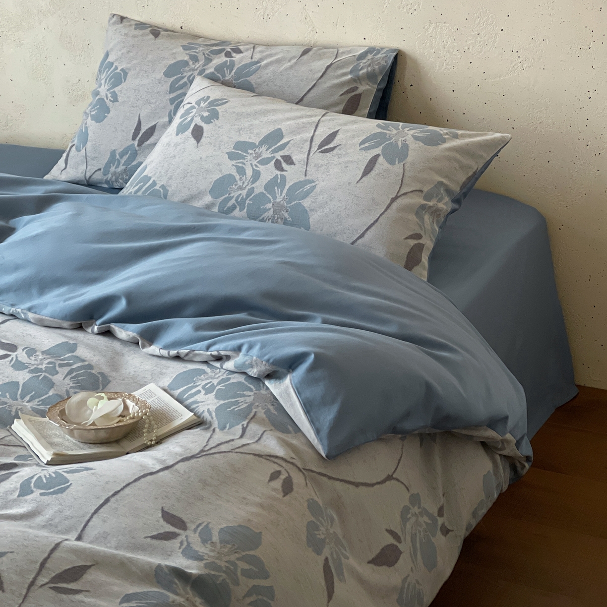 91家纺网 家纺一手货源 找家纺 云上 2026春夏新款全棉纯棉色织大提花四件套-曼华 曼华-蓝