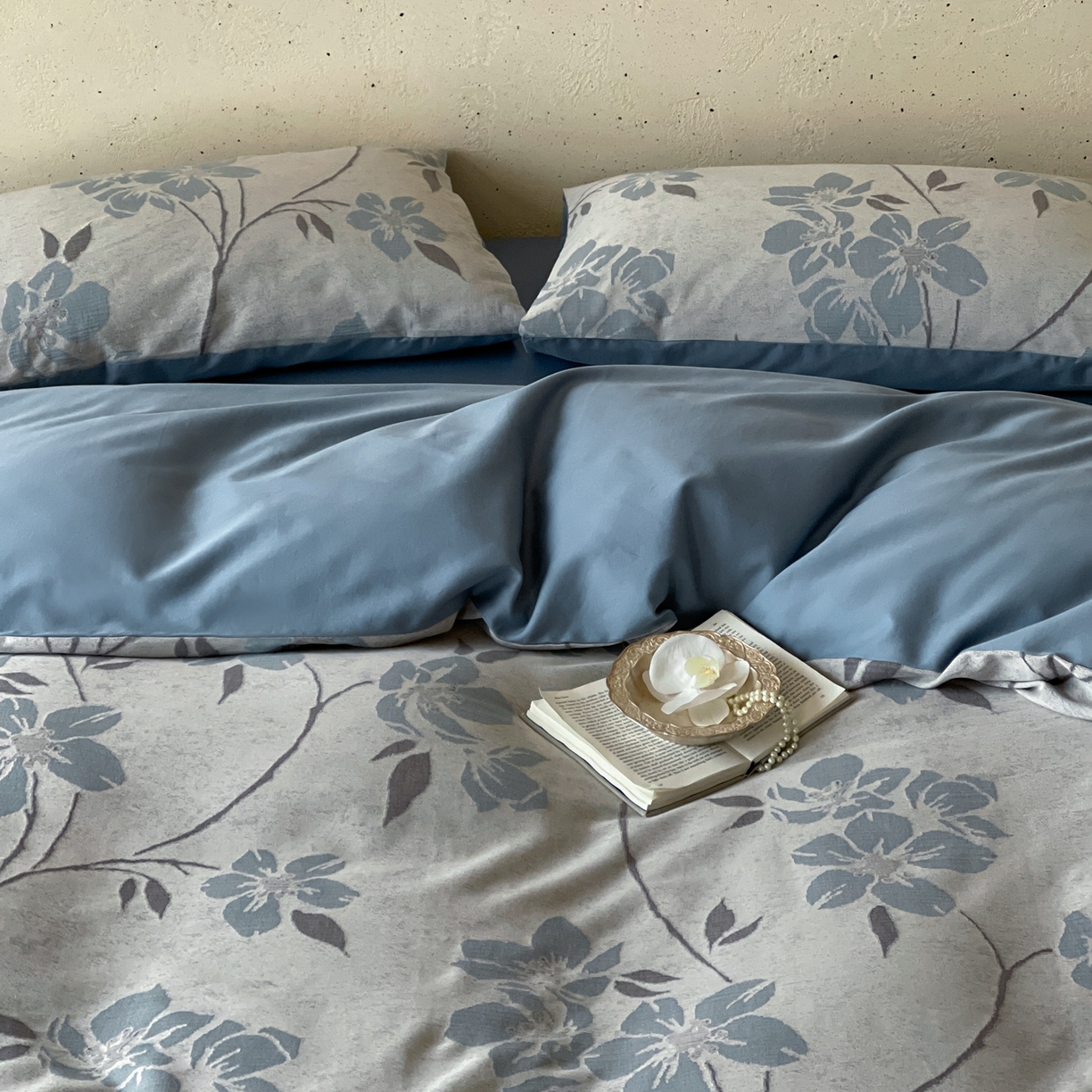 91家纺网 家纺一手货源 找家纺 云上 2026春夏新款全棉纯棉色织大提花四件套-曼华 曼华-蓝