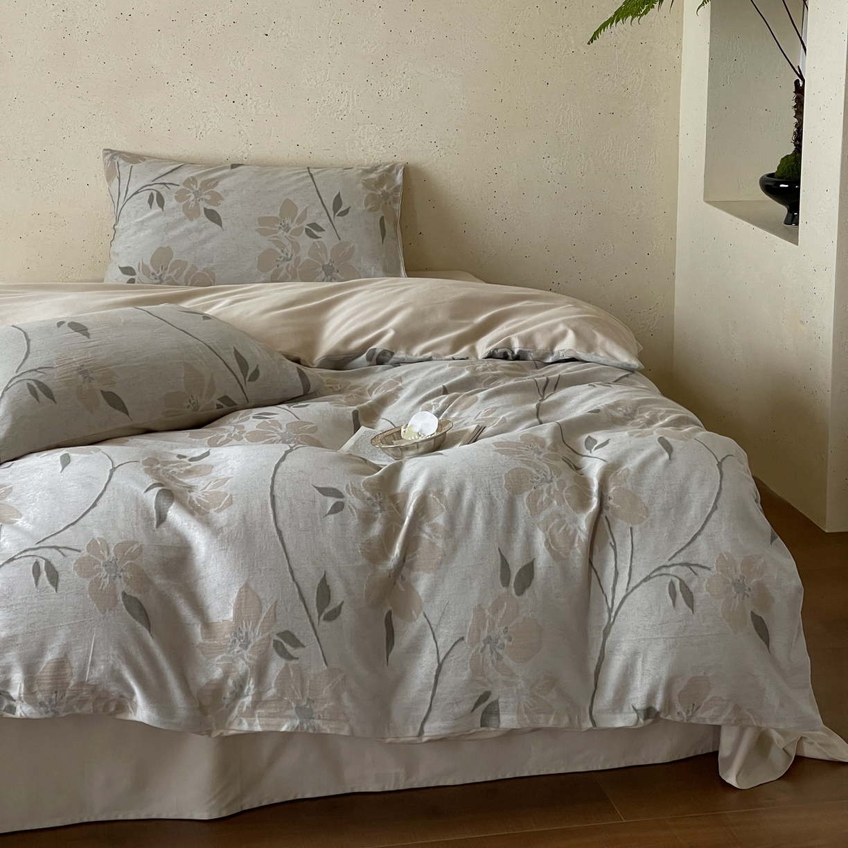 91家纺网 家纺一手货源 找家纺 云上 2026春夏新款全棉纯棉色织大提花四件套-曼华 曼华-奶绿