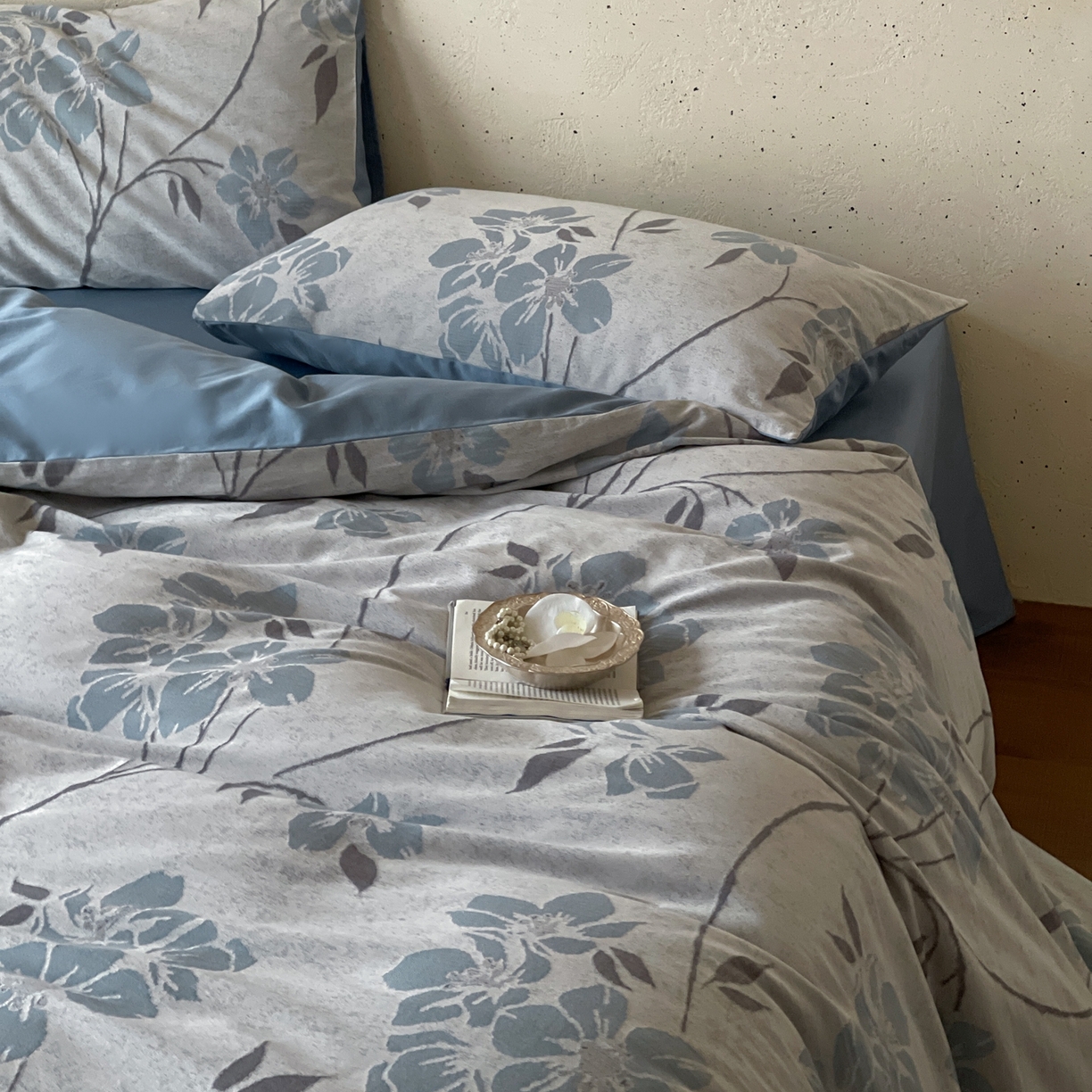 91家纺网 家纺一手货源 找家纺 云上 2026春夏新款全棉纯棉色织大提花四件套-曼华 曼华-蓝