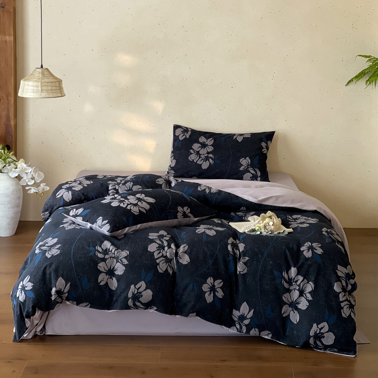 91家纺网 家纺一手货源 找家纺 云上 2026春夏新款全棉纯棉色织大提花四件套-曼华 曼华-紫